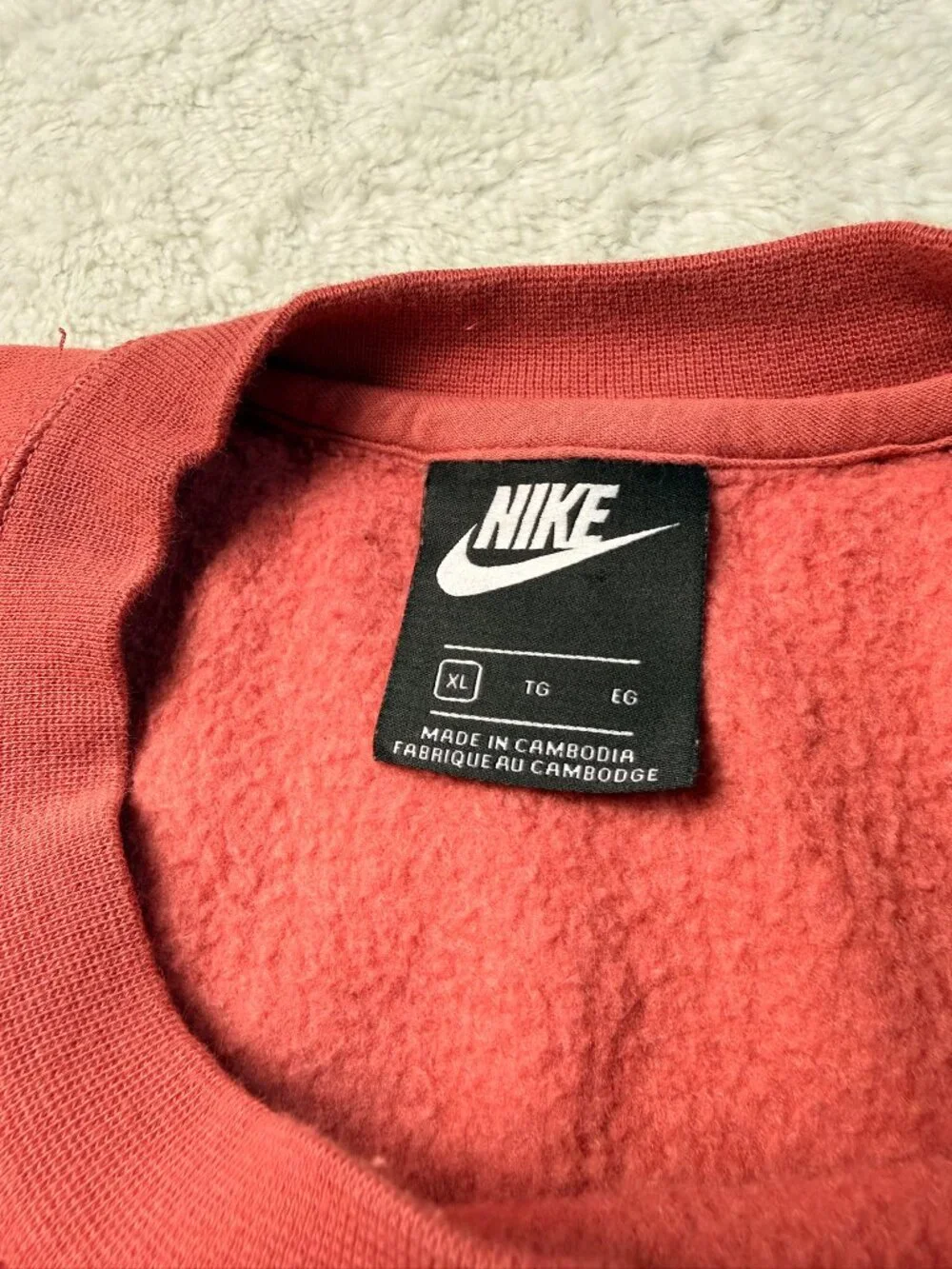 Nike Sportswear Swoosh Fleece Crew Sweatshirt Women's XL Pink Coral